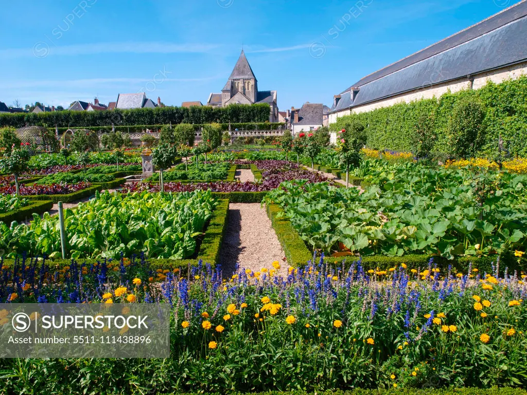 Chateau et Jardins de Villandry, Indre-et-Loire, historical garden, France, Loire Valley, Villandry