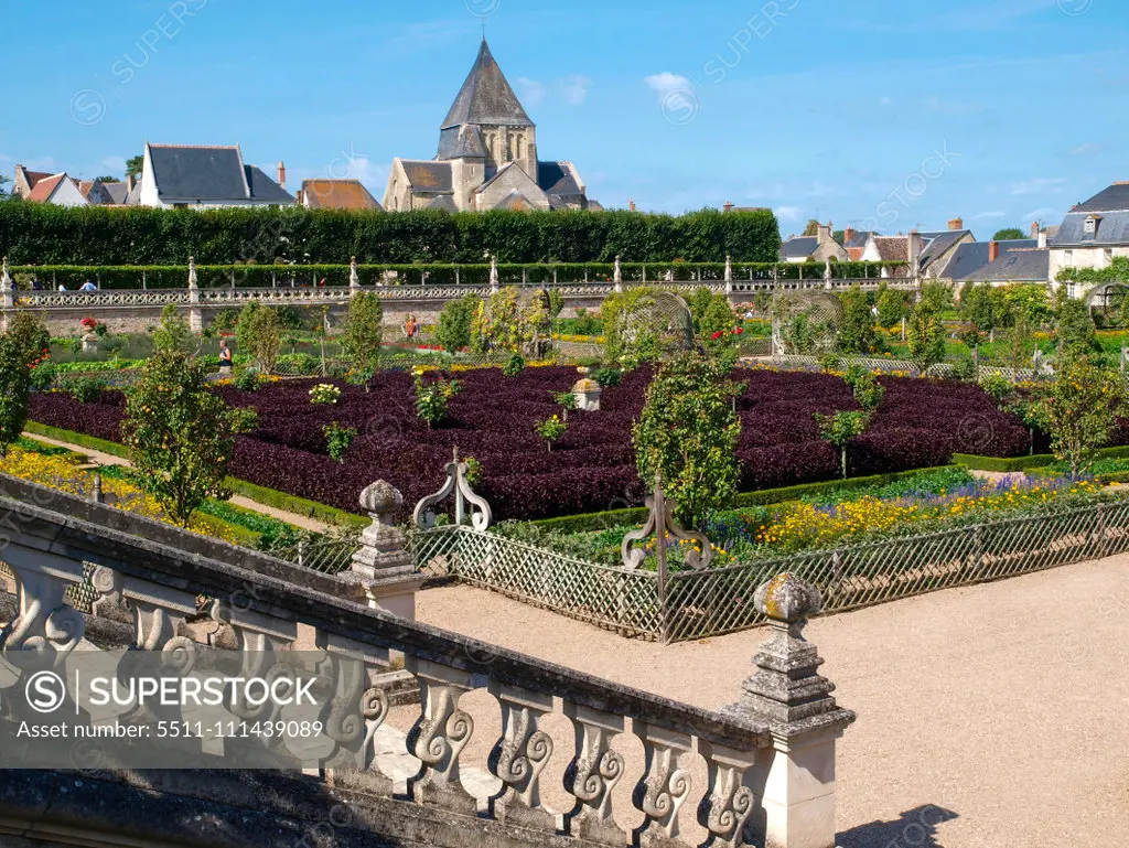 Chateau et Jardins de Villandry, Indre-et-Loire, historical garden, France, Loire Valley, Villandry