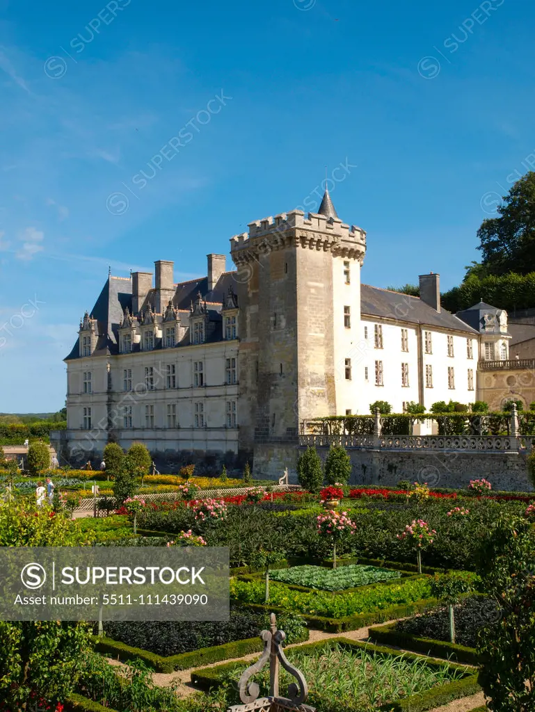 Chateau et Jardins de Villandry, Indre-et-Loire, historical garden, France, Loire Valley, Villandry