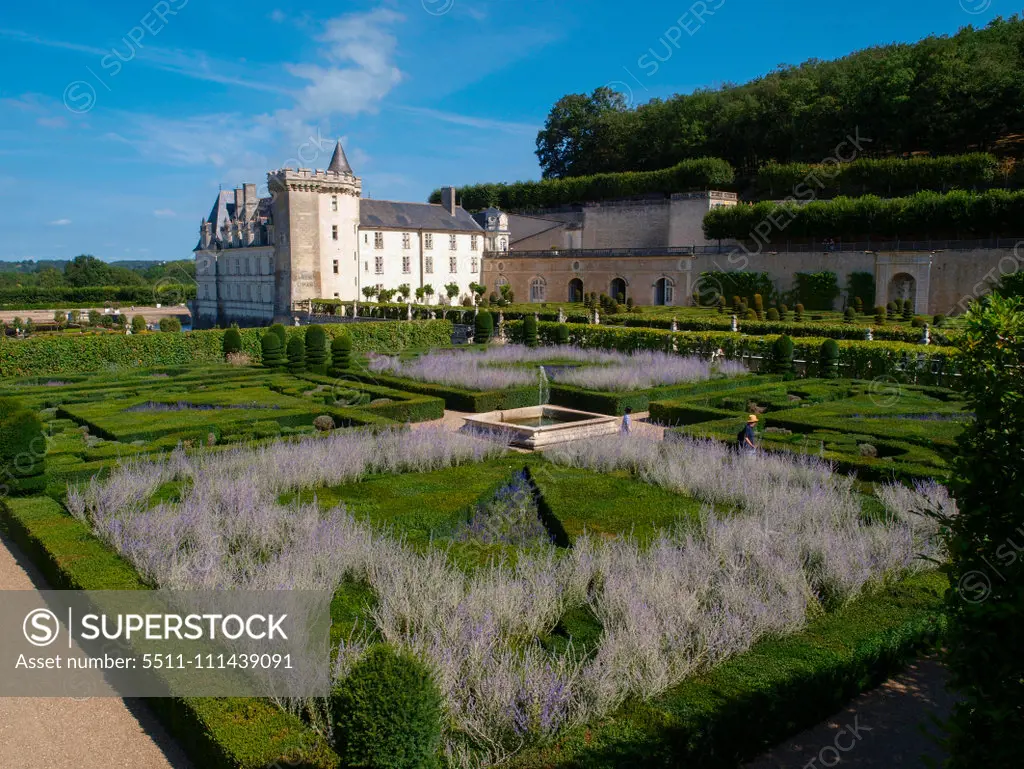 Chateau et Jardins de Villandry, Indre-et-Loire, historical garden, France, Loire Valley, Villandry