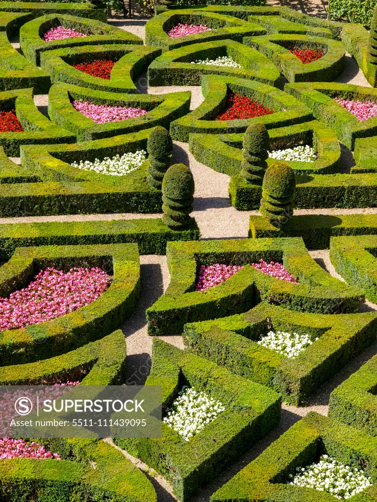 Chateau et Jardins de Villandry, Indre-et-Loire, historical garden, France, Loire Valley, Villandry