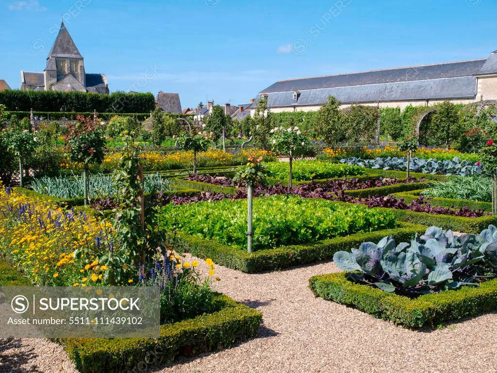 Chateau et Jardins de Villandry, Indre-et-Loire, historical garden, France, Loire Valley, Villandry