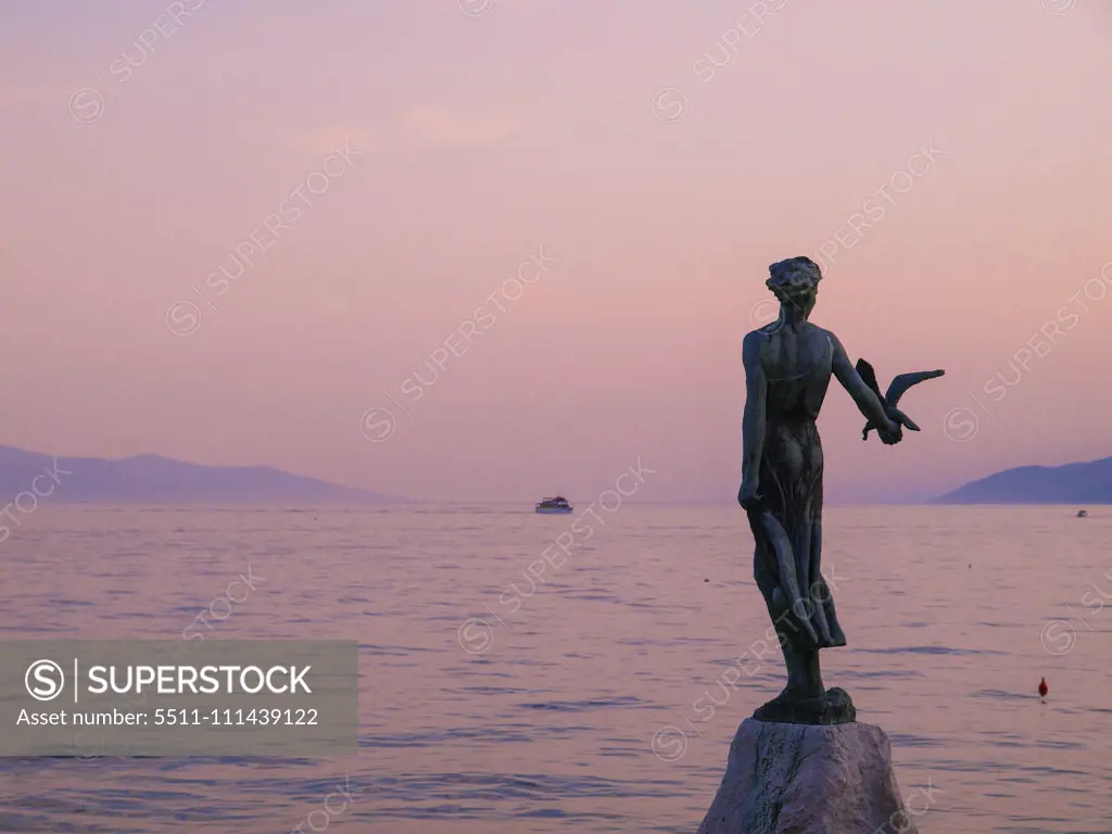 Maiden with the seagull, Zvonko Car, Croatia, Istria, Opatija