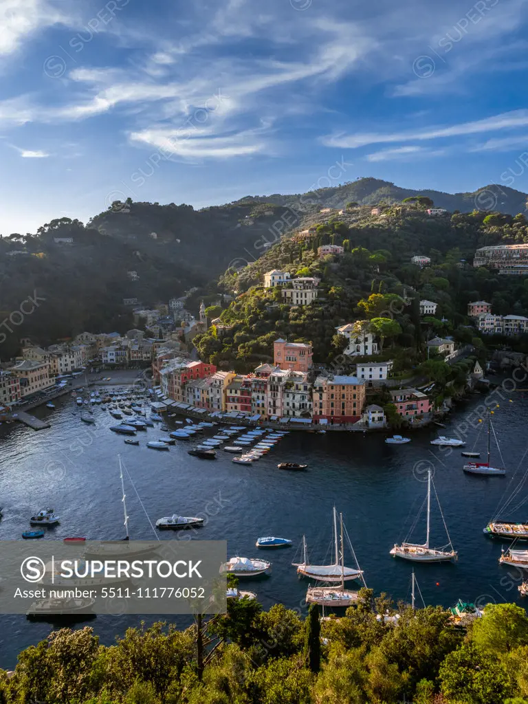 View at port in Portofino, Italy