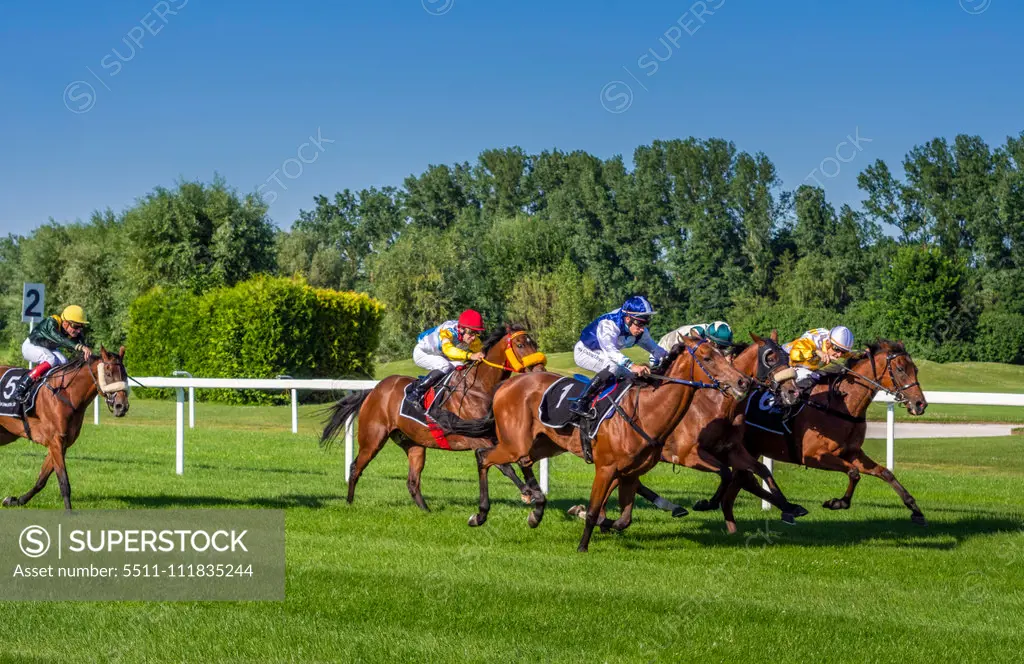 Horse racing in Munich Daglfing, Bavaria, Germany