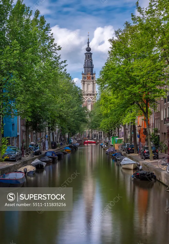 Groenburgwal Canal with Zuiderkerk, Amsterdam, Netherlands