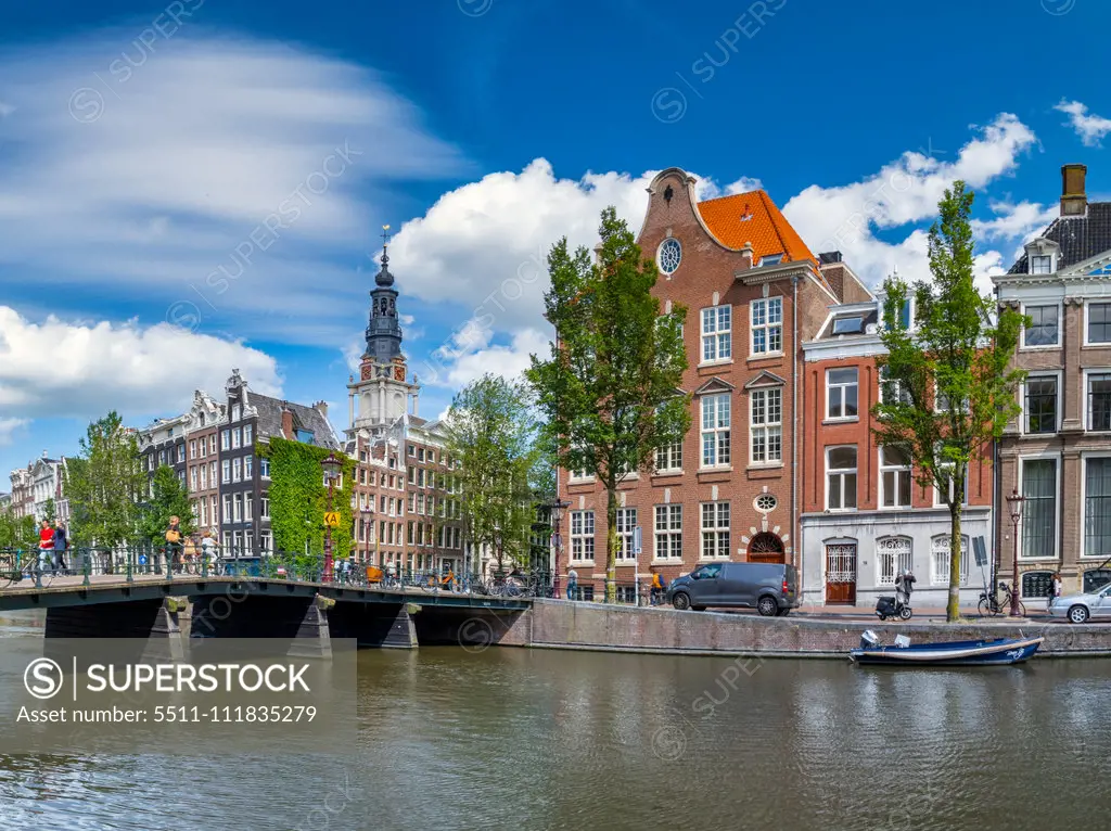 Canal with Zuiderkerk, Amsterdam, Netherlands