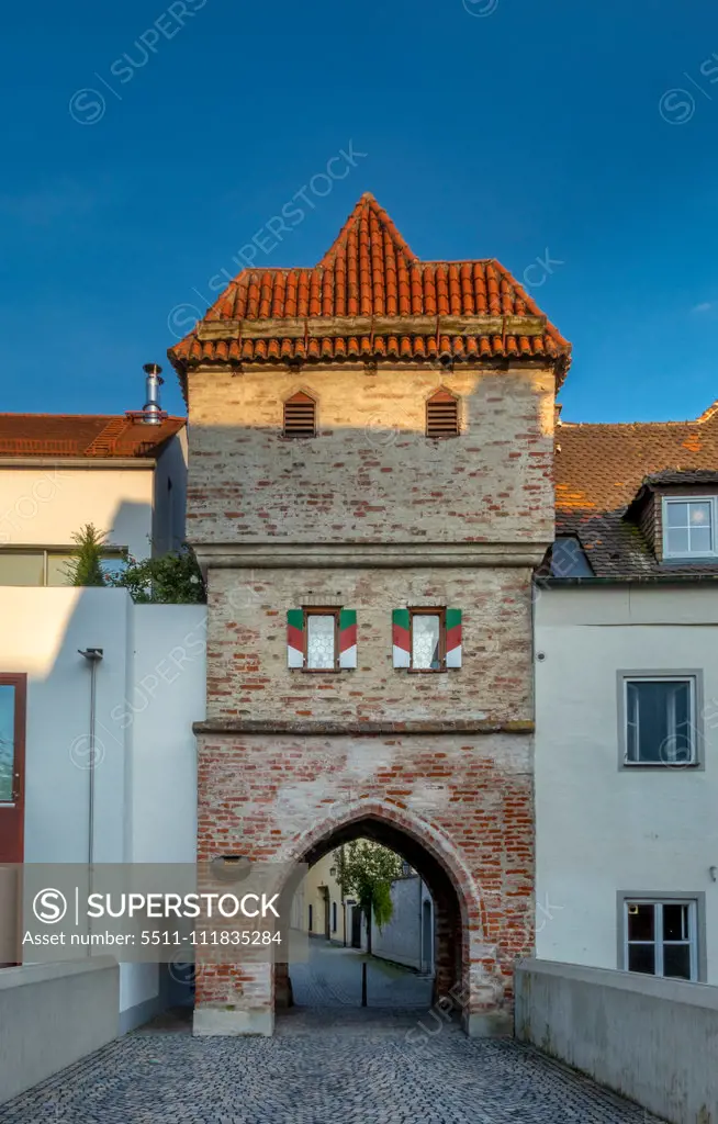 Historic town gate, Landsberg am Lech, Bavaria, Germany