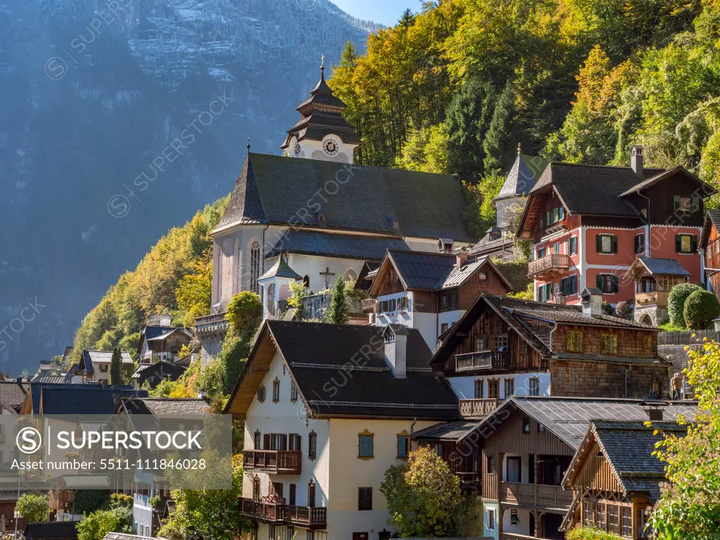 Hallstatt am Hallstätter See, Oberösterreich, Österreich, Europa;Village Hallstatt, Austria, Europ