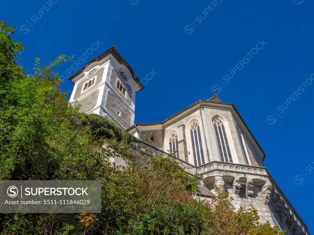 Katholische Kirche, UNESCO-Weltkulturerbe Hallstatt, Dachstein Salzkammergut, Hallstatt, Salzkammergut, Oberösterreich, Österreich, Europa;Catholic Church in Hallstatt, Salzkammergut, Austria, Europe