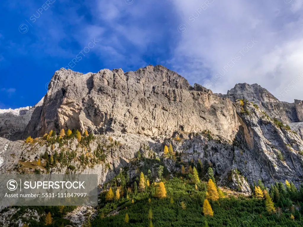 Berglandschaft am Sellajoch, Dolomiten, Südtirol, Italien, Europa;Dolomites, Sella Pass South Tyrol, Italy