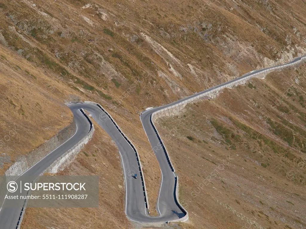 Stilfser Joch, South Tyrol, Italy, hair-pin bend;Stilfser Joch, South Tyrol, Italy, hair-pin bend