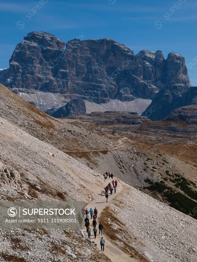 The Tre Cime, Dolomites, South Tyrol, Italy, Die Drei Zinnen;The Tre Cime, Dolomites, South Tyrol, Italy