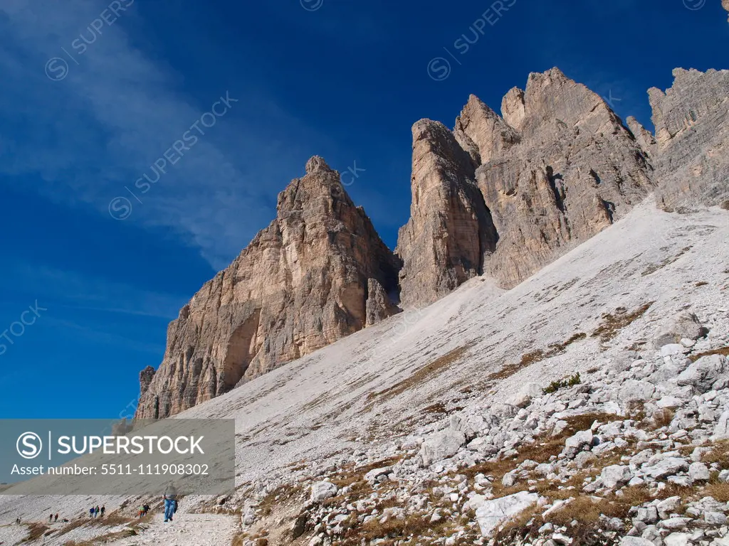 The Tre Cime, Dolomites, South Tyrol, Italy, Die Drei Zinnen;The Tre Cime, Dolomites, South Tyrol, Italy