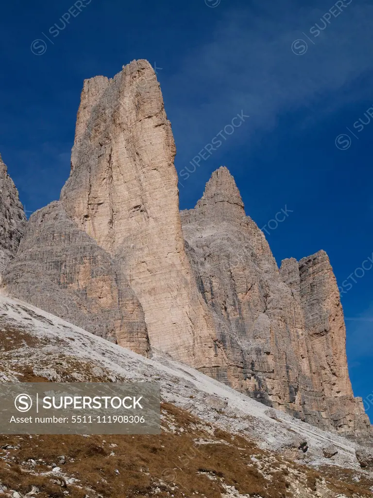 The Tre Cime, Dolomites, South Tyrol, Italy, Die Drei Zinnen;The Tre Cime, Dolomites, South Tyrol, Italy