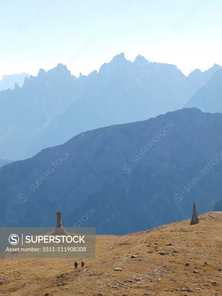 The Tre Cime, Dolomites, South Tyrol, Italy, Die Drei Zinnen;The Tre Cime, Dolomites, South Tyrol, Italy