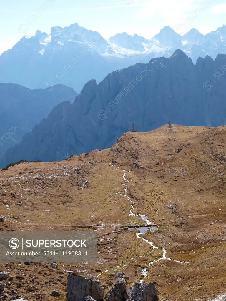 The Tre Cime, Dolomites, South Tyrol, Italy, Die Drei Zinnen;The Tre Cime, Dolomites, South Tyrol, Italy