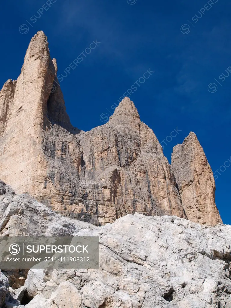 The Tre Cime, Dolomites, South Tyrol, Italy, Die Drei Zinnen;The Tre Cime, Dolomites, South Tyrol, Italy