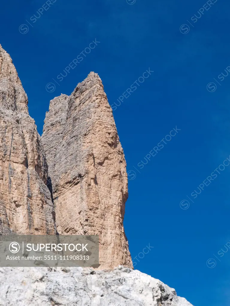 The Tre Cime, Dolomites, South Tyrol, Italy, Die Drei Zinnen;The Tre Cime, Dolomites, South Tyrol, Italy