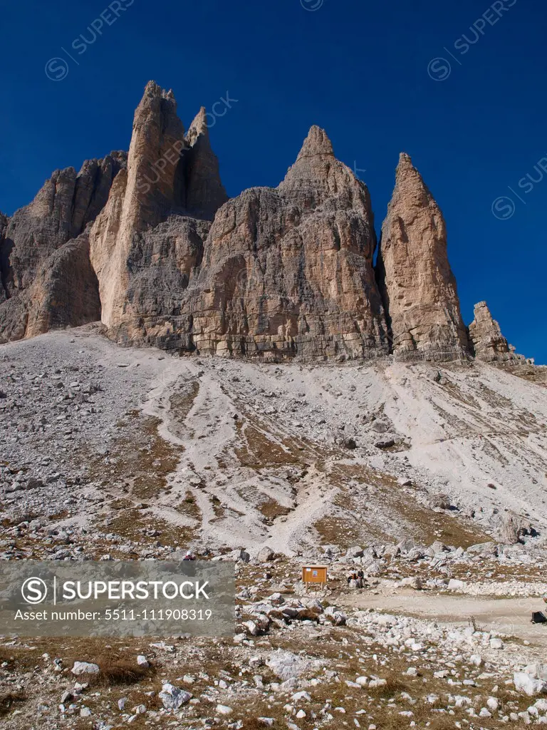 The Tre Cime, Dolomites, South Tyrol, Italy, Die Drei Zinnen;The Tre Cime, Dolomites, South Tyrol, Italy