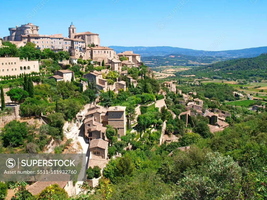 City view of Gordes, Provence, Frankreich, France, Gordes