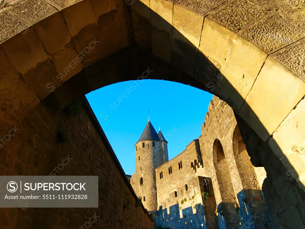 Medieval fortified city Carcassonne, France, Languedoc Roussillon, Carcassonne