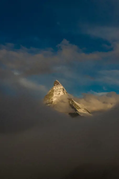 Mountain Matterhorn, Monte Cervino, Mont Cervin, 4.478 m, Rotenboden, Pennine Alps, Zermatt, Valais, Switzerland