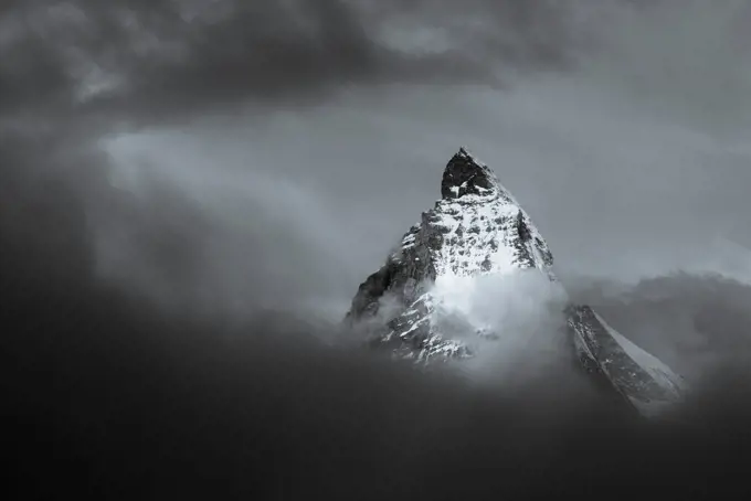 Mountain Matterhorn, Monte Cervino, Mont Cervin, 4.478 m, Rotenboden, Pennine Alps, Zermatt, Valais, Switzerland