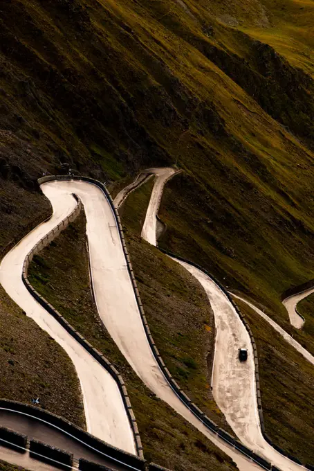 Stelvio Pass, Passo dello Stelvio, Stilfser Joch, Area Leader, Ortler Alps, Val Venosta, South Tyrol, Italy, Europe