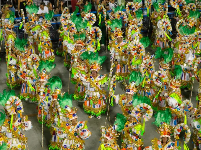 Worlds most famous carnival in Sambodromo Rio, Rio Sambadrom, Rio de Janeiro, Brazil