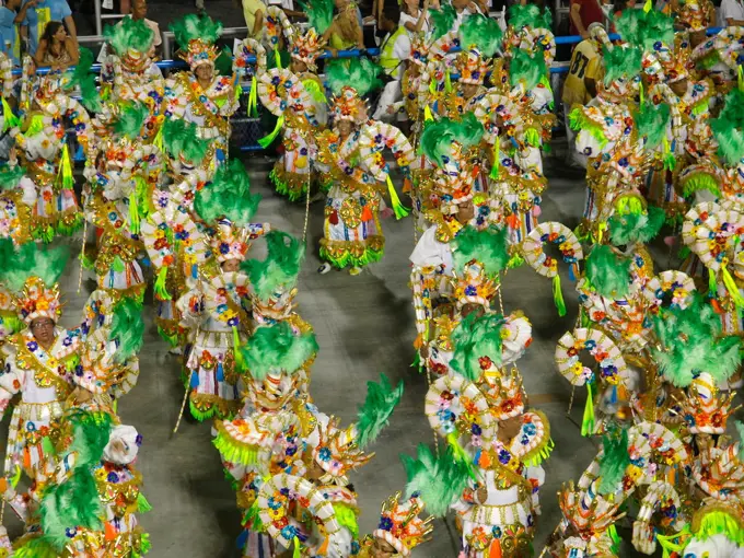 Worlds most famous carnival in Sambodromo Rio, Rio Sambadrom, Rio de Janeiro, Brazil