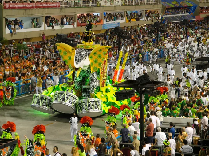 Worlds most famous carnival in Sambodromo Rio, Rio Sambadrom, Rio de Janeiro, Brazil