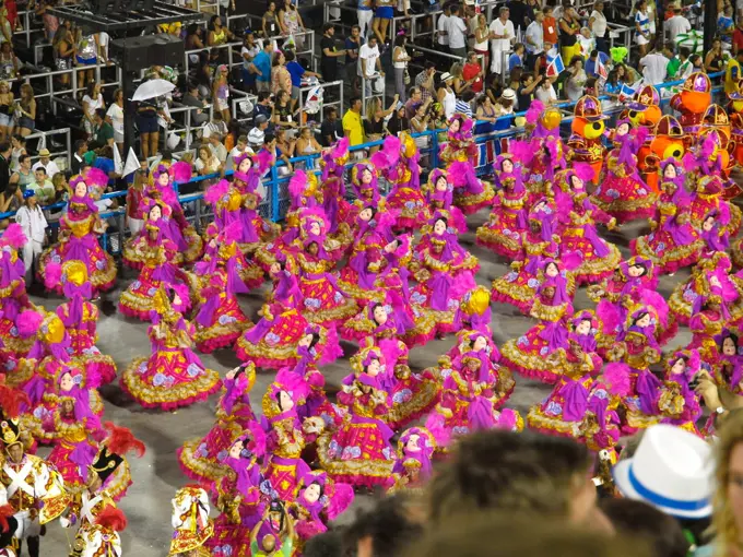 Worlds most famous carnival in Sambodromo Rio, Rio Sambadrom, Rio de Janeiro, Brazil