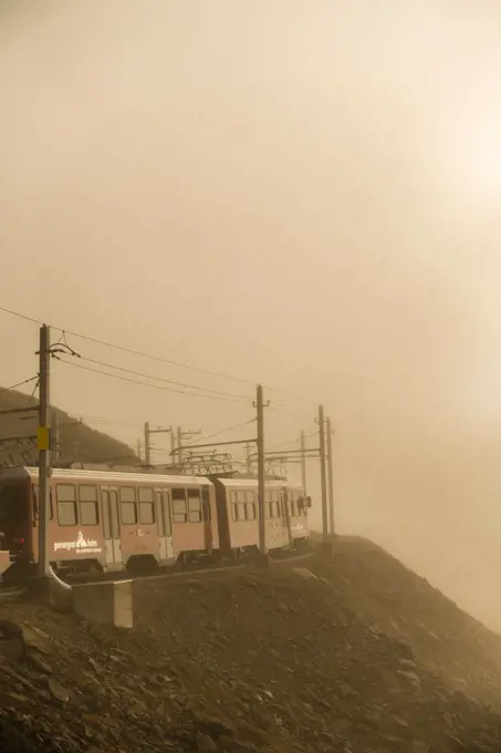 Gornergrat railway to Matterhorn, station Rotenboden, Pennine Alps, Zermatt, Valais, Switzerland