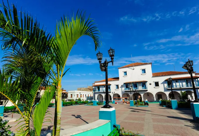 Cuba, Santiago de Cuba, Parque Cespedes, city hall