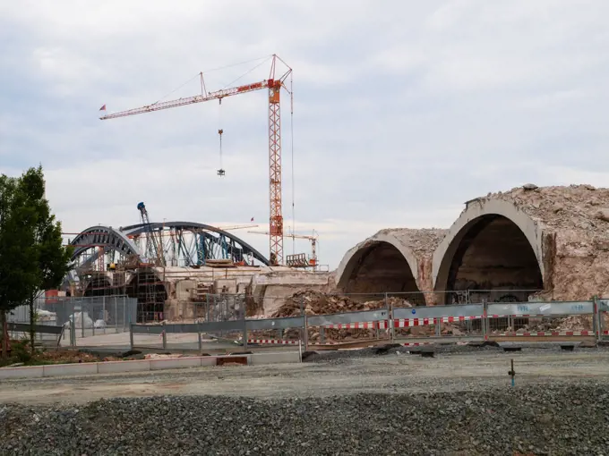 Construction site, Germany, Hessen, Frankfurt a. Main