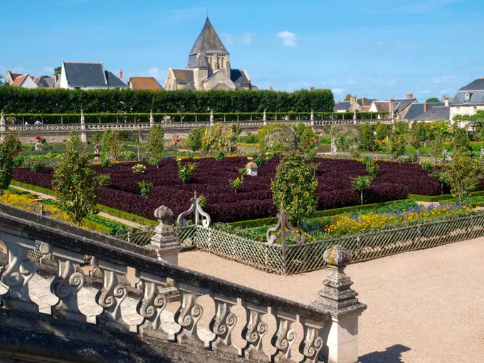 Chateau et Jardins de Villandry, Indre-et-Loire, historical garden, France, Loire Valley, Villandry