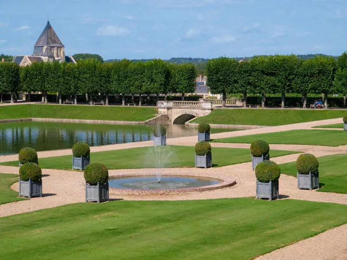 Chateau et Jardins de Villandry, Indre-et-Loire, historical garden, France, Loire Valley, Villandry