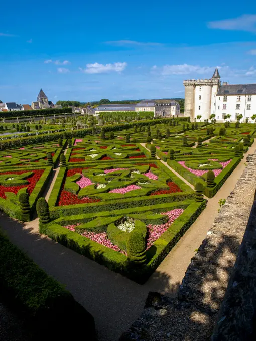 Chateau et Jardins de Villandry, Indre-et-Loire, historical garden, France, Loire Valley, Villandry