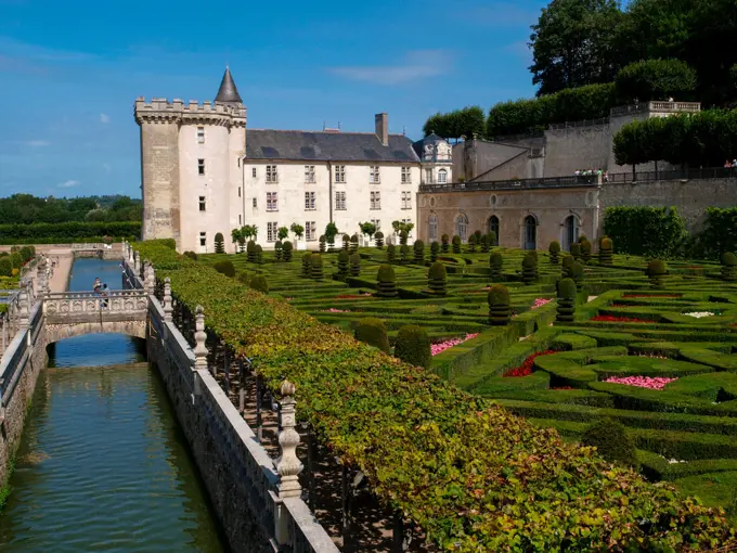 Chateau et Jardins de Villandry, Indre-et-Loire, historical garden, France, Loire Valley, Villandry