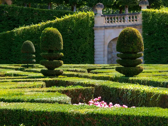 Chateau et Jardins de Villandry, Indre-et-Loire, historical garden, France, Loire Valley, Villandry