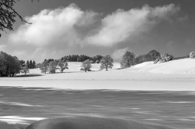 Beautiful winter landscape in Bavaria. Germany