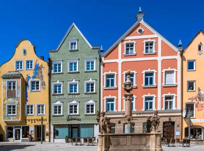 Marienplatz in Weilheim Upper Bavaria,Germany