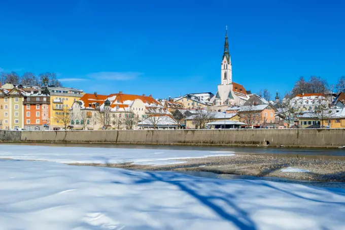 Townscape Bad Toelz in winter, Bavaria, Germany