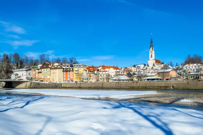 Townscape Bad Toelz in winter, Bavaria, Germany