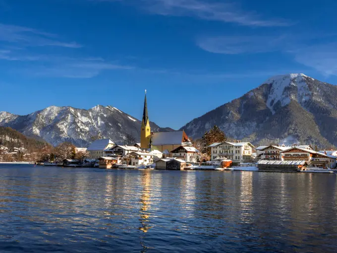 Rottach Egern at Tegernsee Lake in winter, Bavaria, Germany