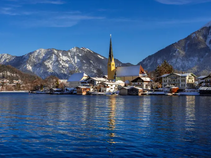 Rottach Egern at Tegernsee Lake in winter, Bavaria, Germany