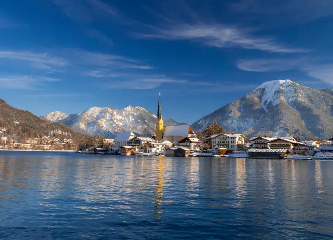 Rottach Egern at Tegernsee Lake in winter, Bavaria, Germany