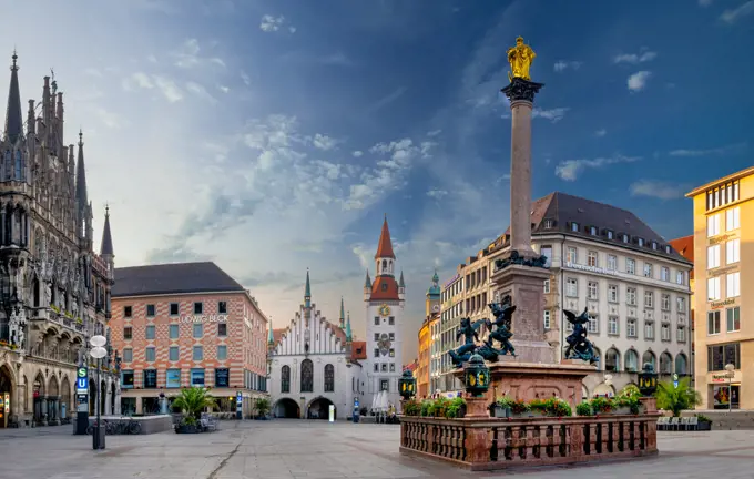 Marienplatz in Munich, Bavaria, Germany