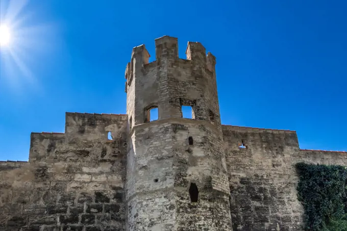 Remains of the city wall in Weilheim, Bavaria, Germany.